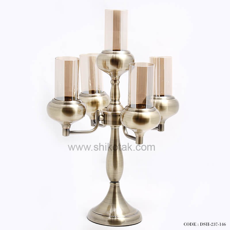 شمعدان پنج شعله برنزی براق