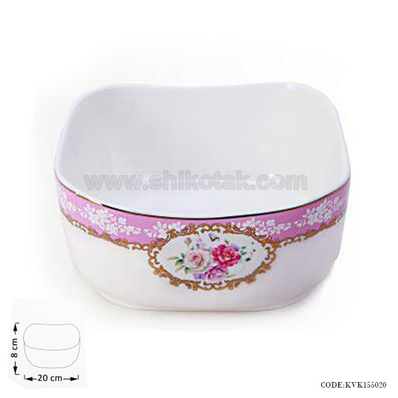 کاسه سالاد خوری سرامیکی گل سرخی