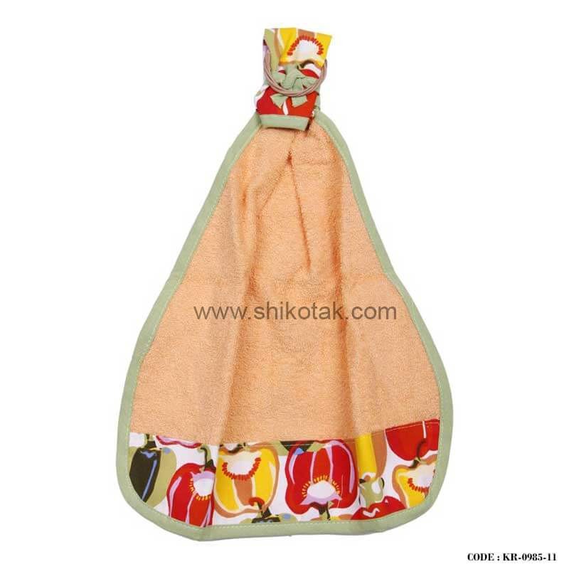 نیم ست پارچه ای آشپزخانه طرح فلفل دلمه