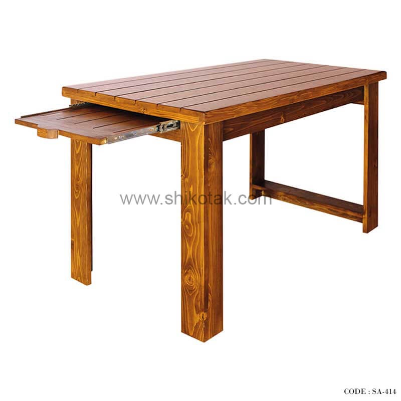 میز ناهارخوری کشودار چوبی بلند سری 414D
