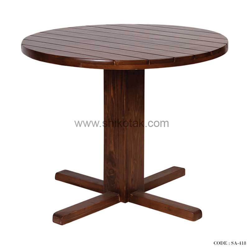 میز ناهار خوری گرد چوبی سری 418