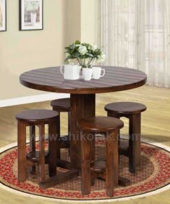 میز ناهار خوری گرد چوبی سری 418