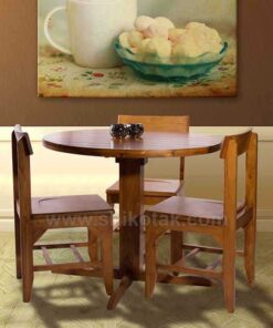 میز ناهار خوری گرد چوبی سری 418