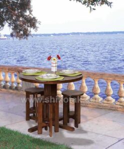 میز ناهار خوری گرد چوبی سری 418