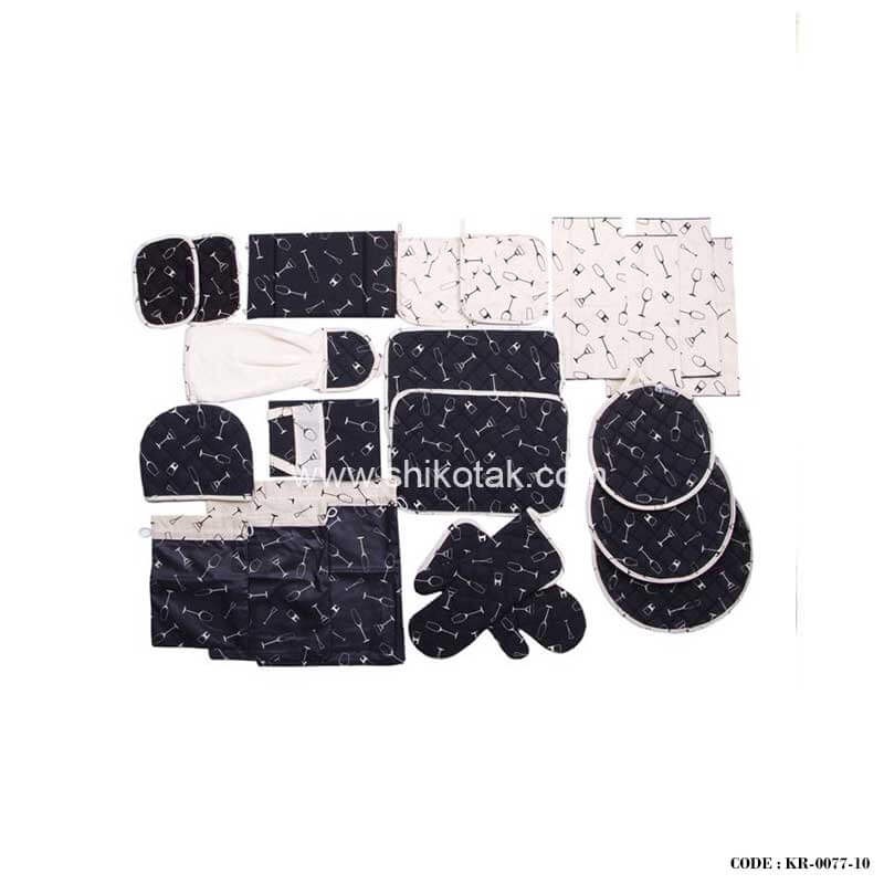 ست کامل 22 تکه پارچه ای آشپزخانه طرح Glass