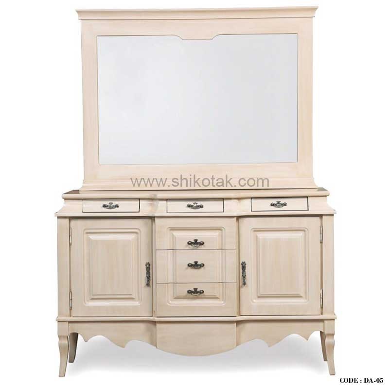 میز کنسول و آینه سفید سری 05