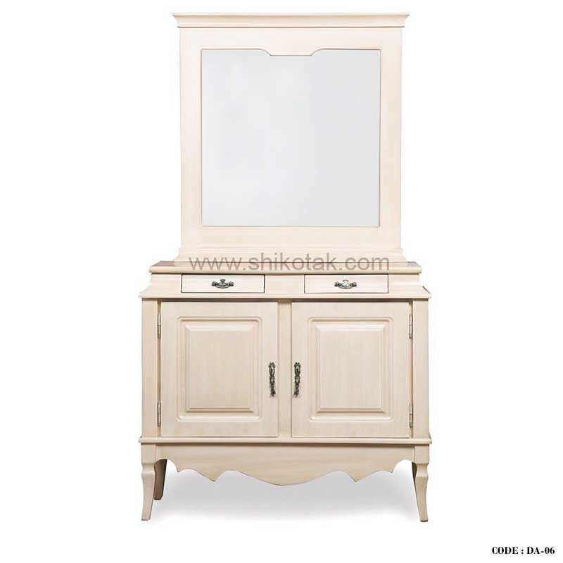 آینه و کنسول سفید دو درب سری 06