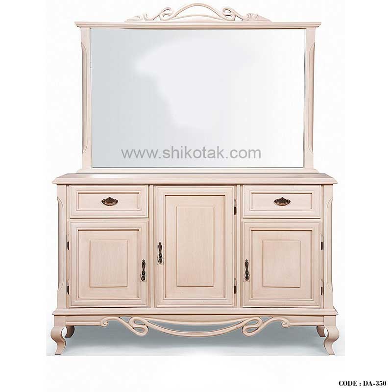 میز کنسول و آینه سفید مدرن سری 350