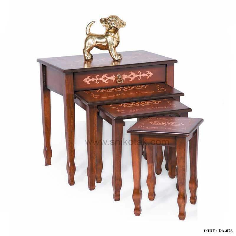 ست میز عسلی چوبی چهار تکه سری 073