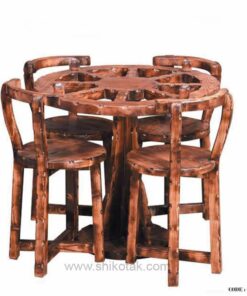 میز و صندلی ناهار خوری چوبی گرد سری111S