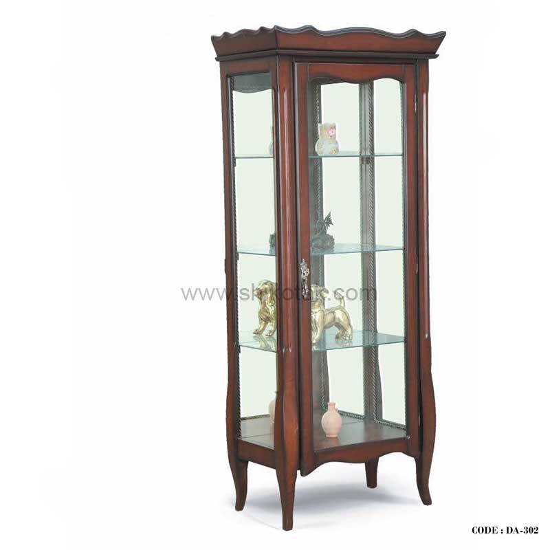ویترین بلند چوبی چهار طبقه سری 302