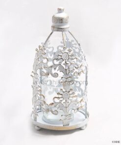 جاشمعی سفید طلایی مدل قفس کوچک