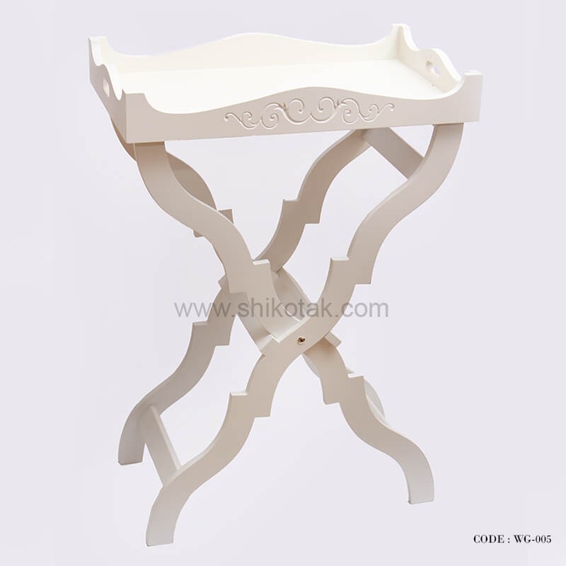 میز صبحانه خوری تاشو سفید