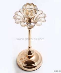 شمعدان طلایی طرح گل لاله