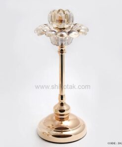 شمعدان طلایی طرح گل لاله