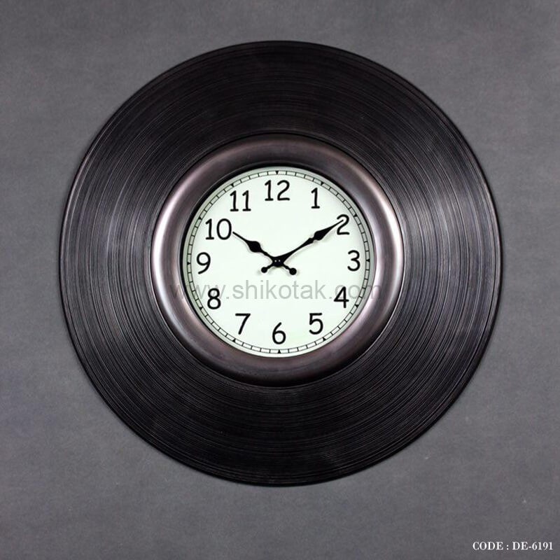 ساعت دیواری مشکی قاب پلاستیکی آرسام