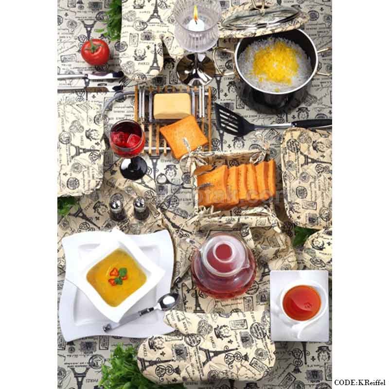ست آشپزخانه پارچه ای عروس 9 تکه طرح ایفل