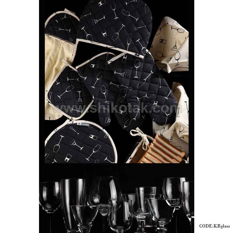 سرویس پارچه ای آشپزخانه 9 تکه طرح Glass