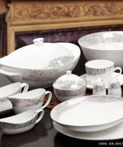 سرویس غذاخوری مقصود 29 پارچه طرح روکسینول خاکستری