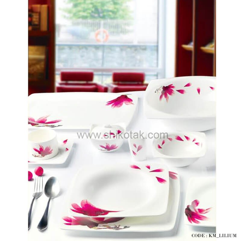 سرویس چینی پذیرایی 90 پارچه طرح لیلیوم