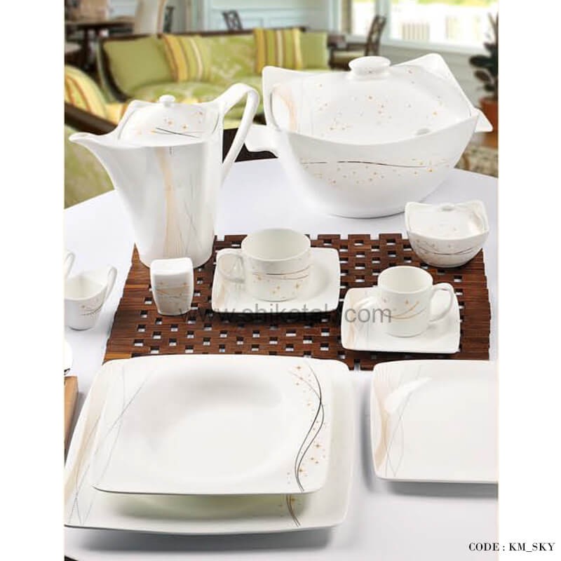 ظروف غذاخوری چینی 92 پارچه طرح اسکای