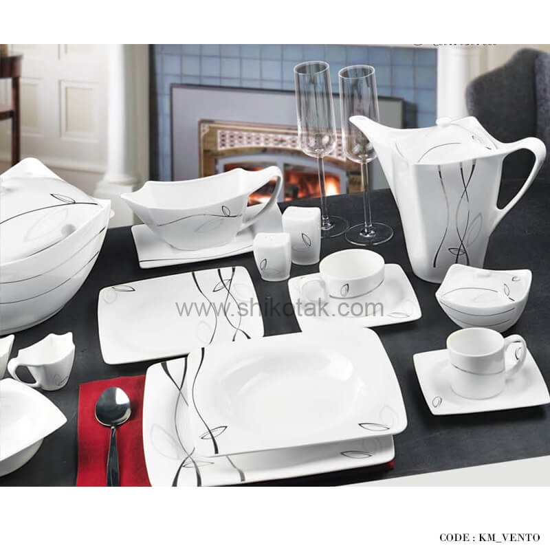 ظروف چینی مقصود 92 پارچه طرح ونتو پلاتین