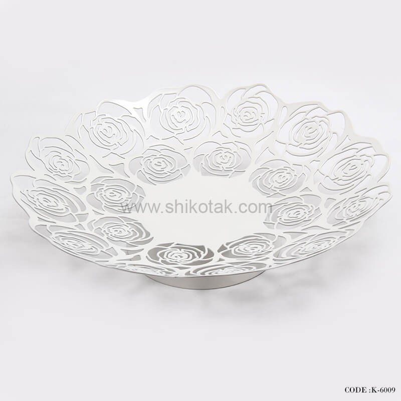 میوه خوری سفید طرح گل رز