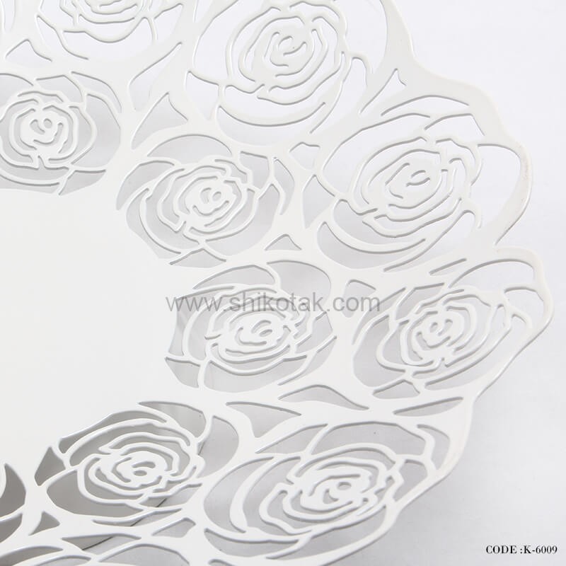 میوه خوری سفید طرح گل رز