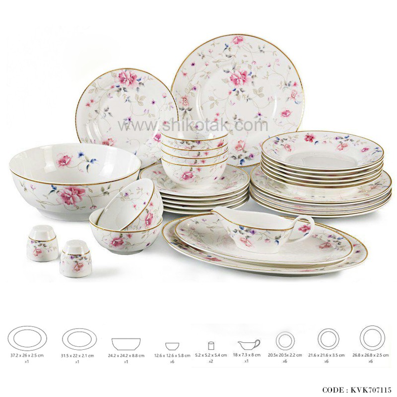 سرویس چینی غذاخوری طرح ویکتوریا