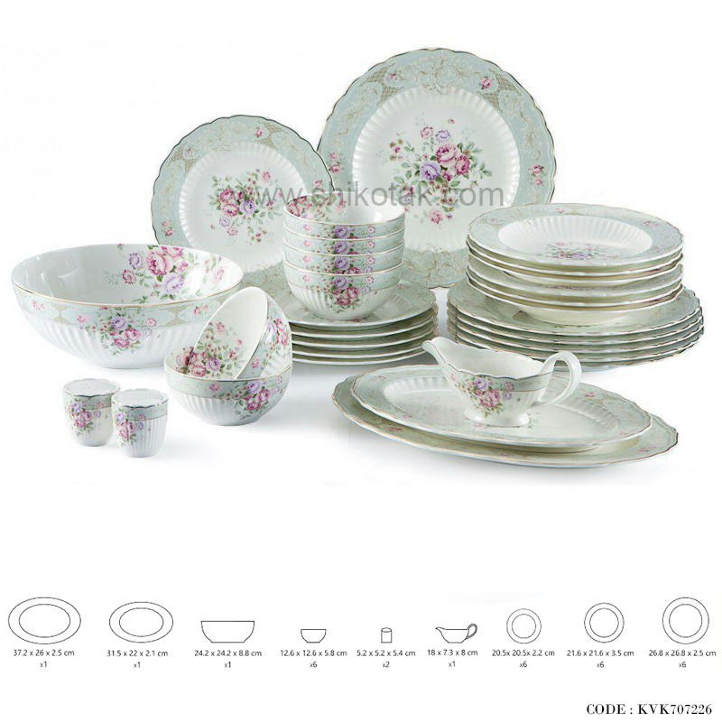 ست غذاخوری چینی 30 پارچه طرح دایانا