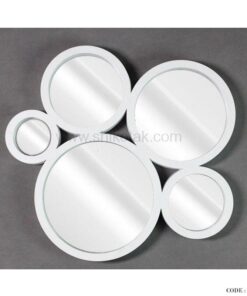 آینه دیواری سفید 5 تکه متصل