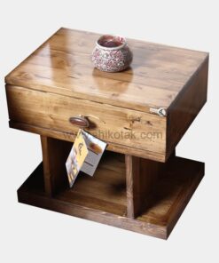 پا تختی چوبی تک کشو مدل روناک