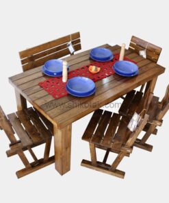 میز ناهارخوری کشودار چوبی بلند سری 414D