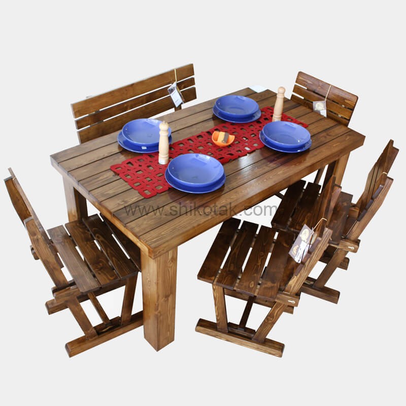 میز ناهارخوری کشودار چوبی بلند سری 414D