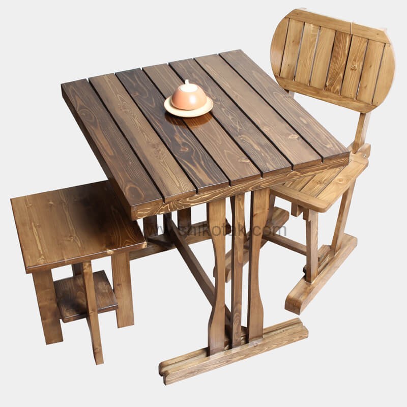 نیمکت چوبی دله وس کوتاه مربع