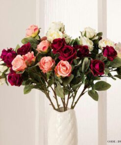 گل مصنوعی شاخه ای غنچه نیمه باز