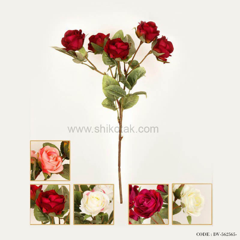 گل مصنوعی شاخه ای غنچه نیمه باز