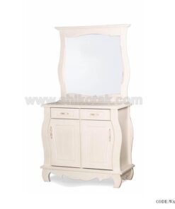 بوفه چوبی آینه دار سفید سری A251