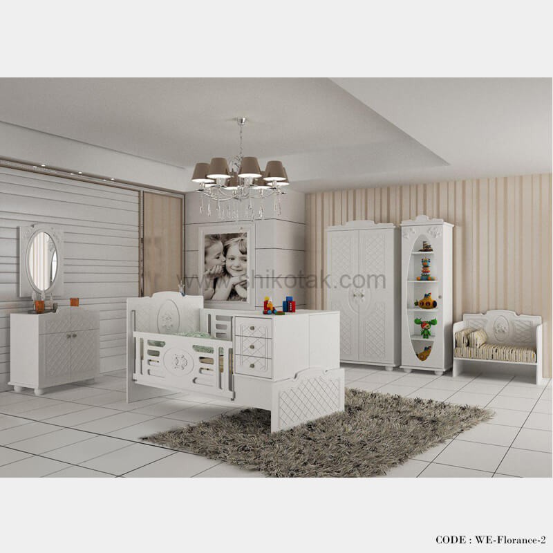 سرویس تخت و کمد نوزاد نوجوان مدل فلورانس