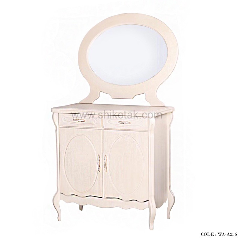 آینه کنسول دو درب دار سفید سری A256