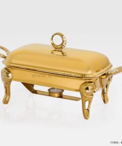 سوفله خوری نگین دار طلایی مستطیل کوچک