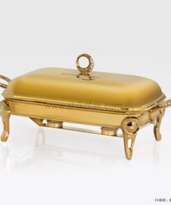 سوفله خوری نگین دار طلایی مستطیل بزرگ