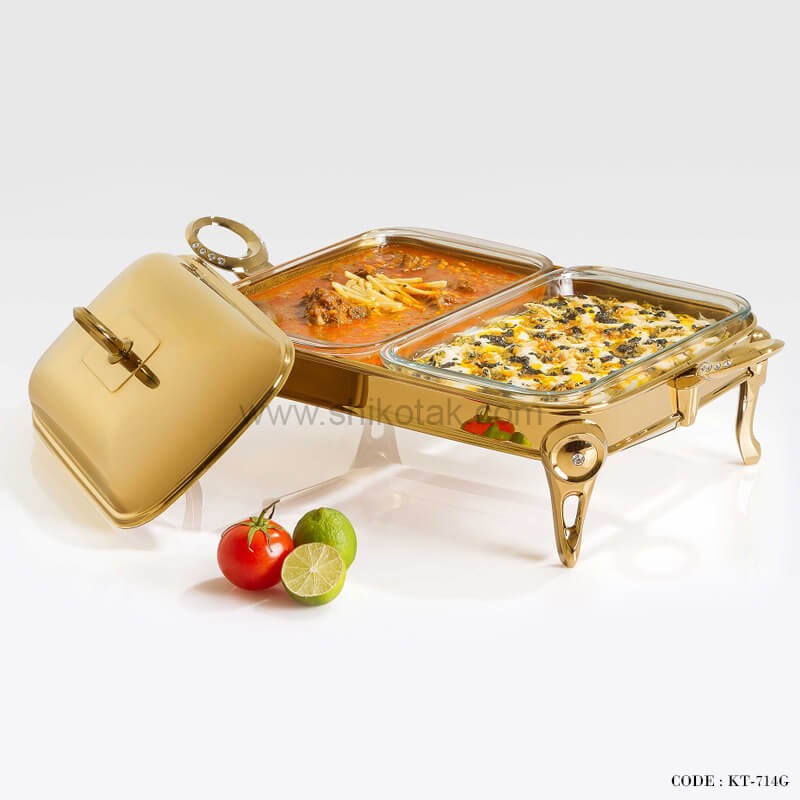 سوفله خوری نگین دار طلایی دوقلو