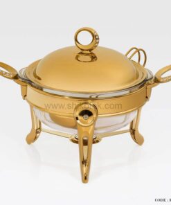 سوپ خوری نگین دار طلایی سایز متوسط