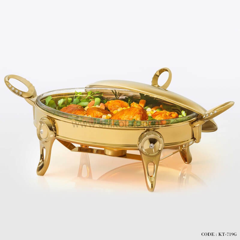 سوفله خوری طلایی نگین دار بیضی بزرگ