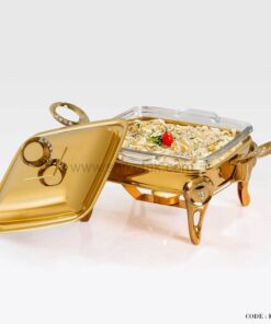 سوفله خوری طلایی نگین دار مربع کوچک