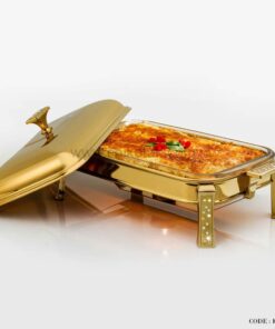 سوفله خوری مستطیل طرح دایموند طلایی متوسط