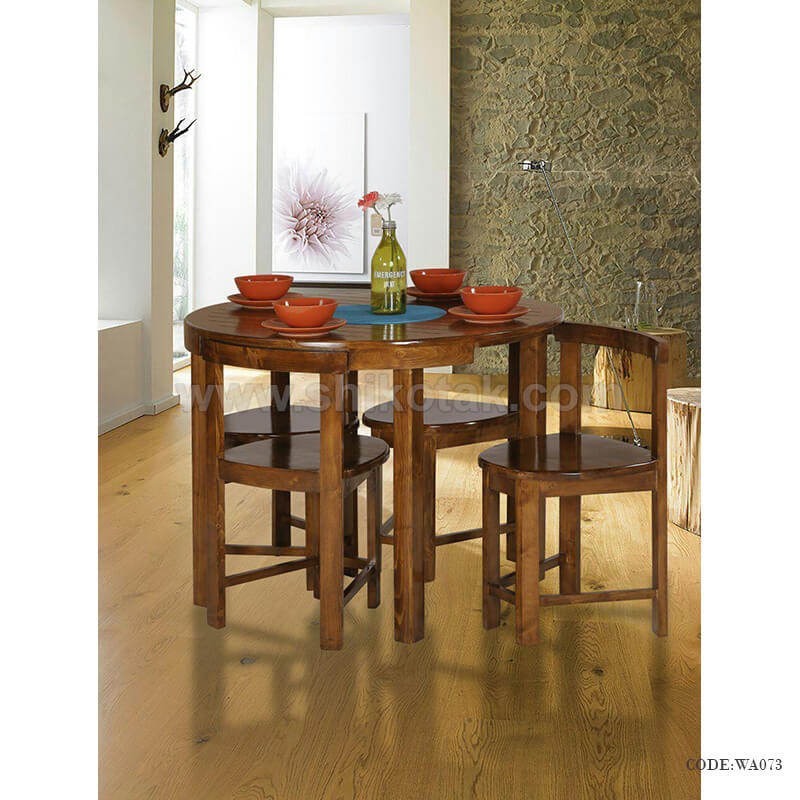 میز ناهارخوری چوبی چهارنفره کم جا مدل سورنا