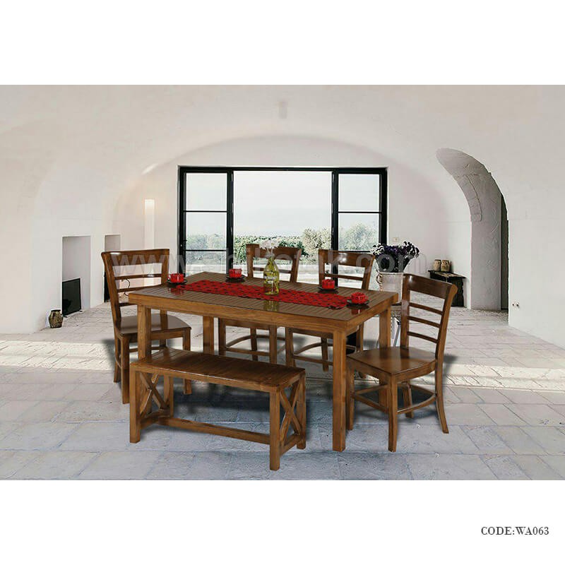میز ناهارخوری چوبی شش نفره سری 433