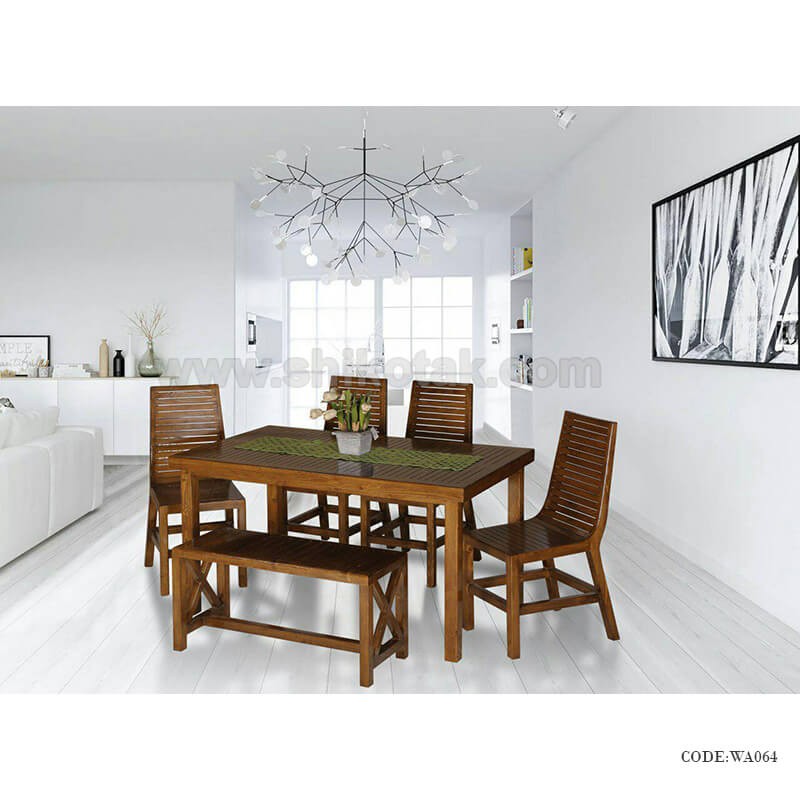 میز ناهارخوری چوبی شش نفره سری 433